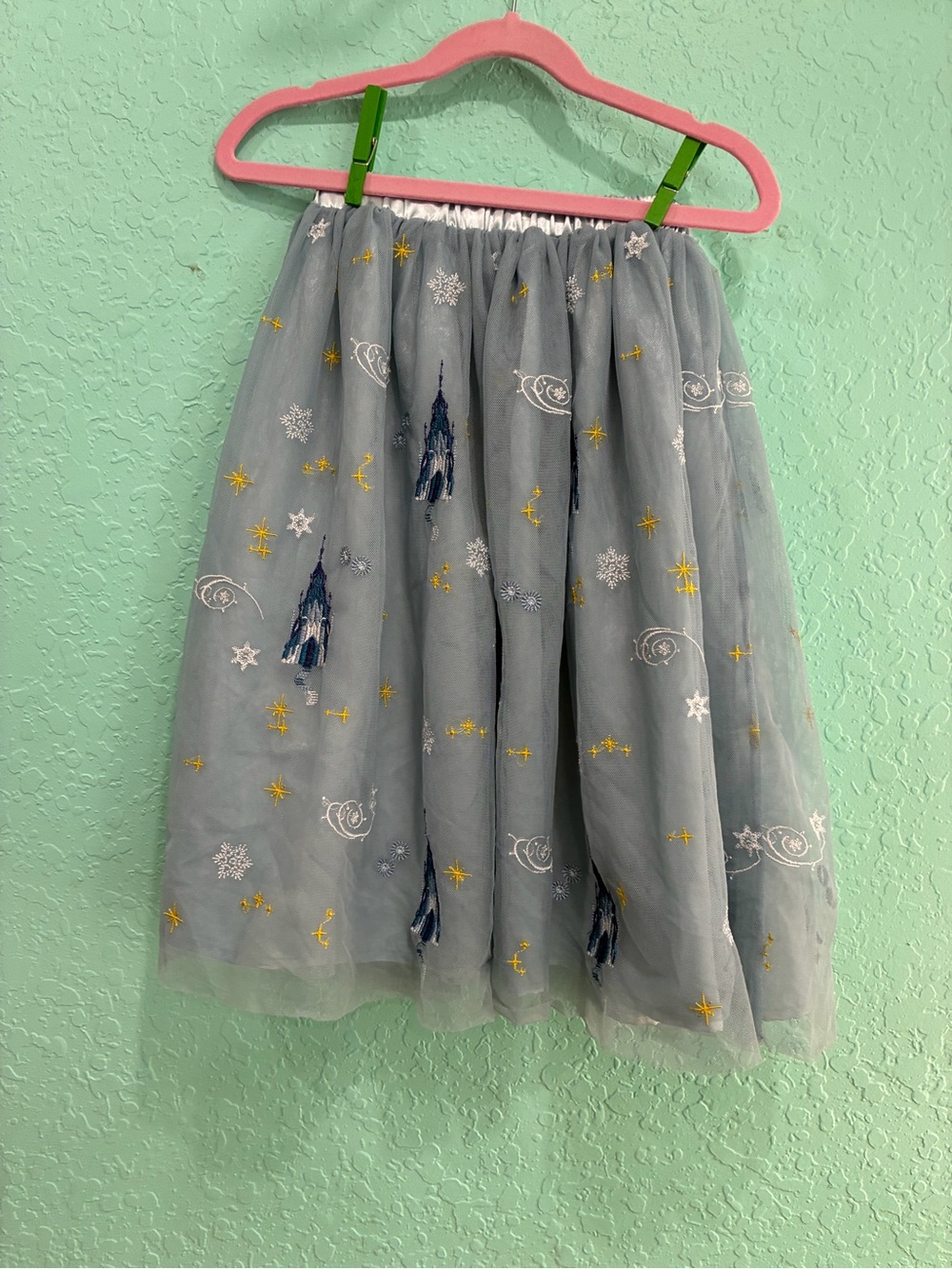 Hanna Andersson Disney blue Frozen Tulle Skirt tutu fairy princess  Embroidery